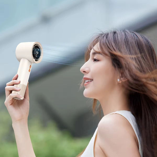 Ultra-Powerful Turbo Handheld Fan – Rechargeable Mini Fan with Digital Display
