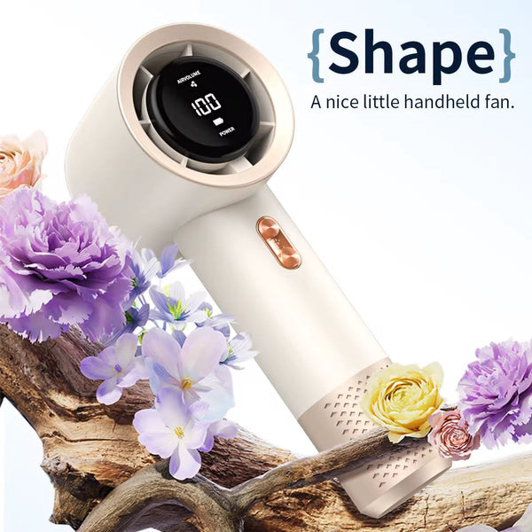 Ultra-Powerful Turbo Handheld Fan – Rechargeable Mini Fan with Digital Display