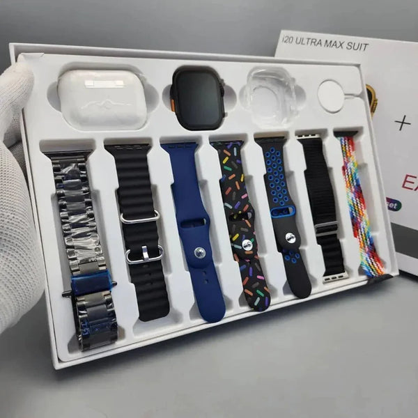 ✅ i20 Ultra Max Smartwatch 10 IN 1 Watch Set with Earpods