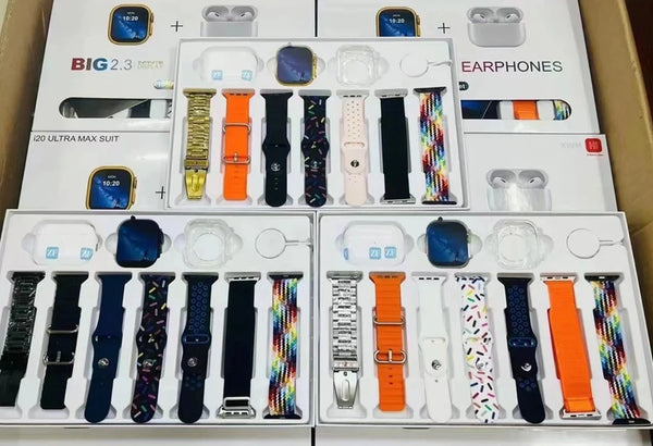 ✅ i20 Ultra Max Smartwatch 10 IN 1 Watch Set with Earpods