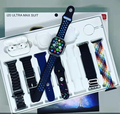 ✅ 2025 i20 Ultra Max Smartwatch 10 IN 1 Watch Set with Earpods
